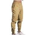 HangTaiLei Mens Tapered Cargo Pants Slim Fit Straight Leg Pants Casual