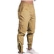 thumbnail image 3 of Pantalones cargo de algodón para hombre, de longitud completa, informales, de color liso, con bolsillos y cintura elástica, con cremallera en la pierna, 3 of 6