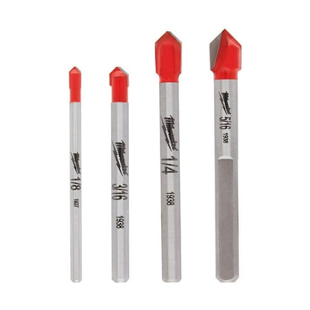 UPC: 0045242542260 | Milwaukee 48-20-8988 Carbide Glass and Tile Drill Bit Set (4-Pack)