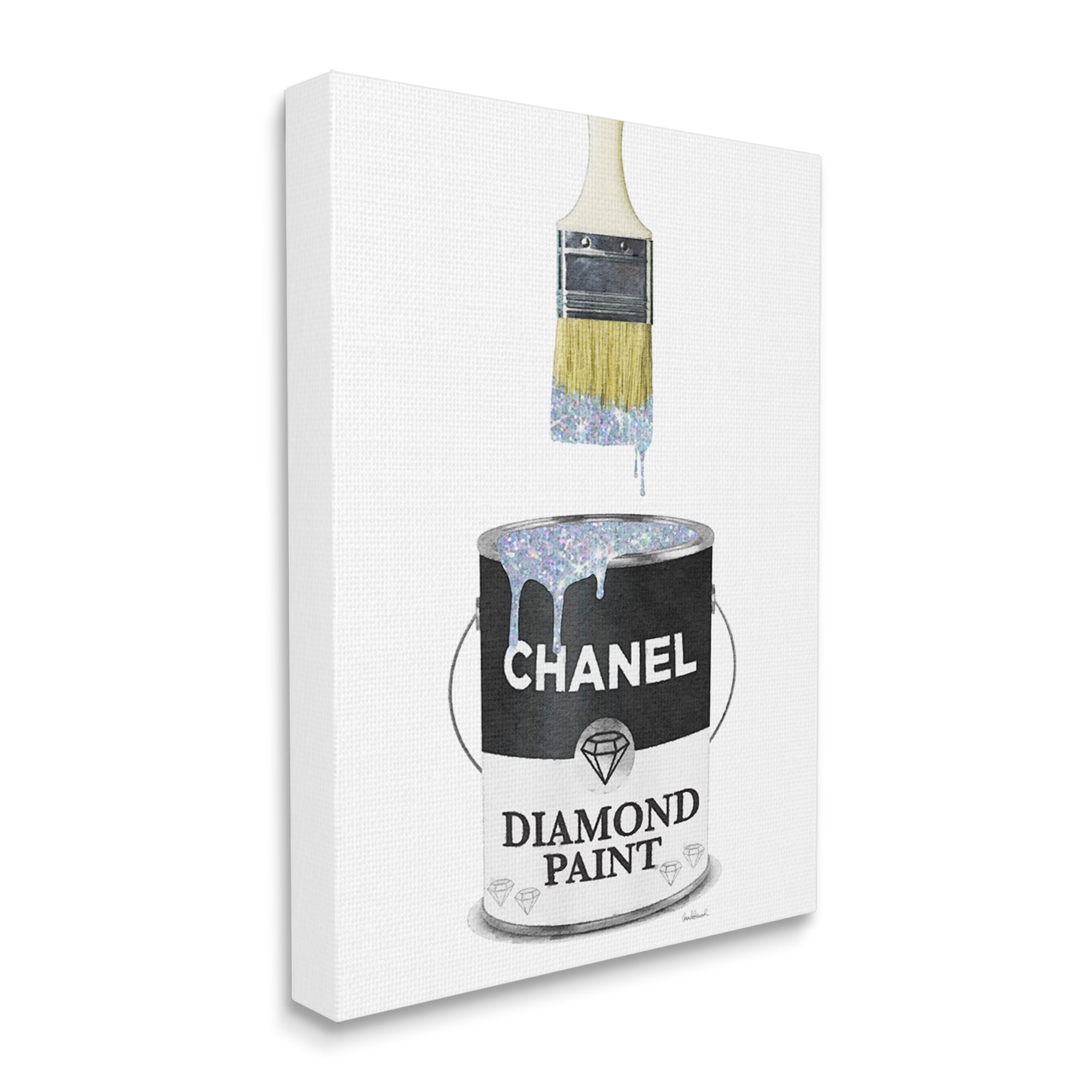 Stupell Industries Glam Pop Fashion Diamond P. Deluxe Designer Black, 24 x 30, Design by Amanda Greenwood