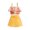 Yellow, variant on LYMAYTER Toddler Baby Girls Floral Halter Ruffled Outfits Set 2-7T Baby Yellow Strap Crop Tops Shorts Pants Summer Clothes Set