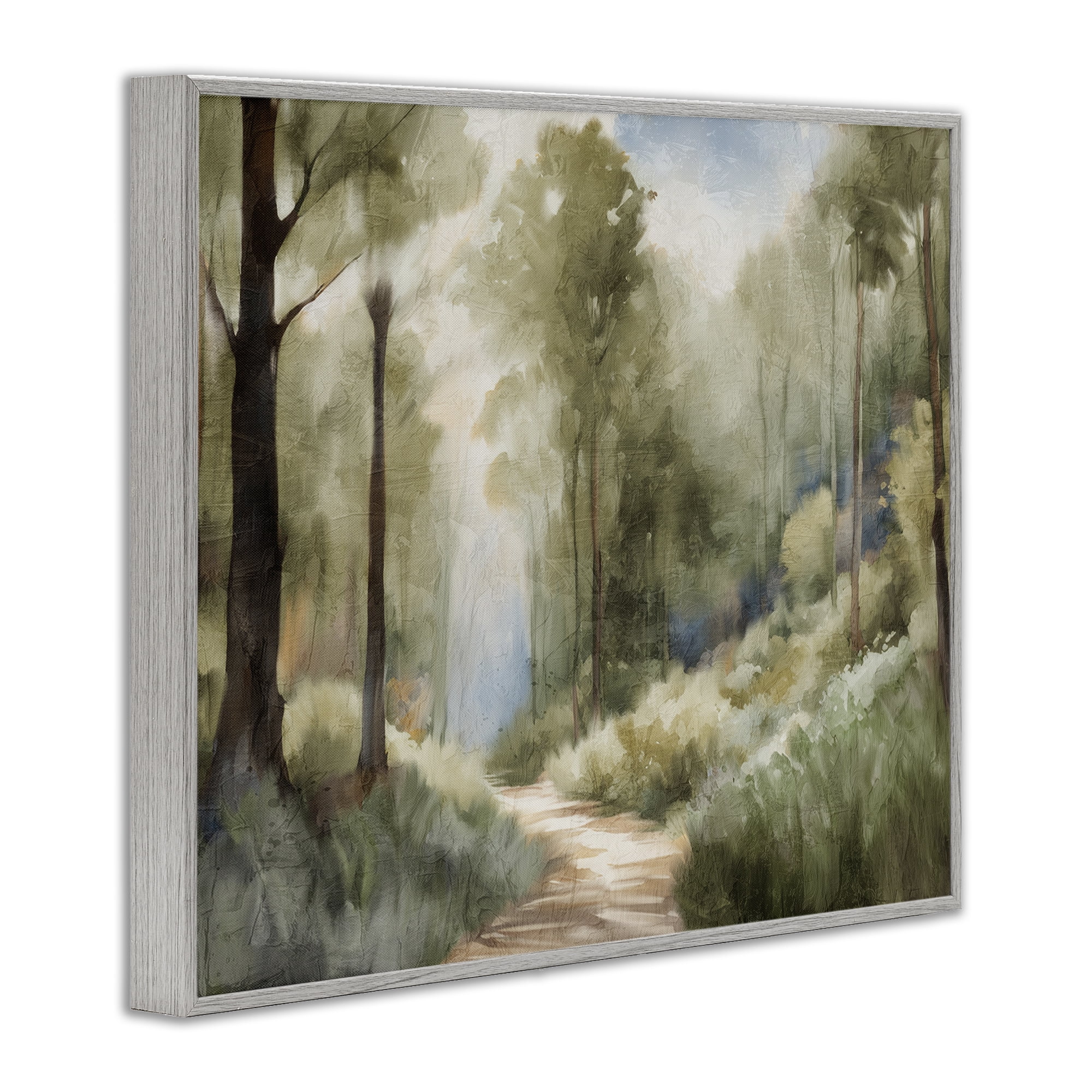 Hazy Atmospheric Walk Gray Framed Giclee Art, design by Kim Allen