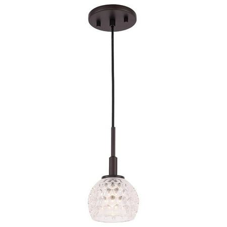 

Woodbridge Lighting Elise 1-Light Glass Mini-Pendant in Bronze/Clear
