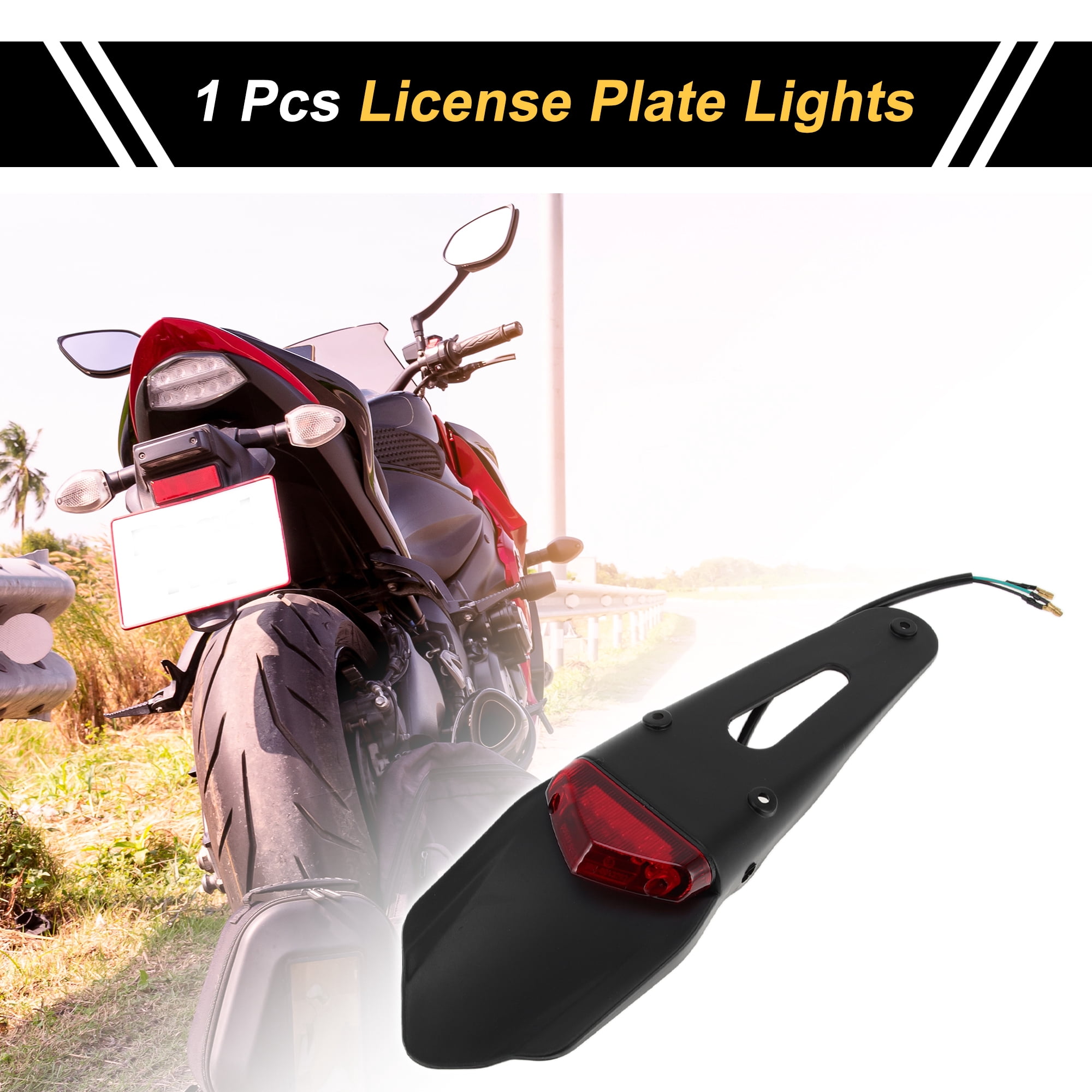 1 Pc License Plate Light 12V LED Tag Lamp for Car Motorcycle Waterproof Yellow License Plate Light License Plate Light