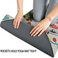thumbnail image 3 of Gray Red Flower Butterfly Pattern Hot Yoga Mat Towel Non Slip for Hot Yoga - Quick-Drying Yoga Mat Cover with 4 Corner Pockets with Travel Bag - Hot Yoga Towel Non Slip 70"x26", 3 of 6