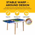 thumbnail image 4 of Navy Blue Christmas Table Cloths for 4 Foot Rectangle Tables, Snowman Xmas Tree Ball Snowflake Patio Waterproof Elastic Fitted Tablecloths, Washable Rectangular Table Cover for Camping, 4 of 8