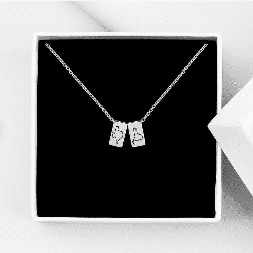 Gift for Best Friend - State Necklace - Personalized Long Distance State Necklace Gift - Long Distance Relationship Necklace - Sister Gift