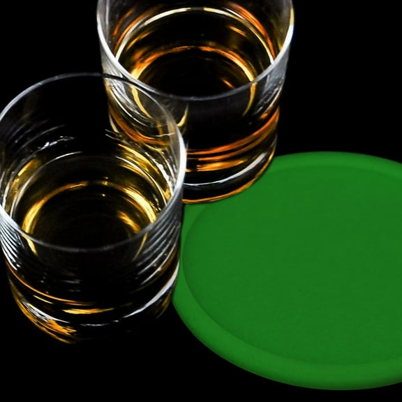 FELTECHELECTR 5 Pcs Light Yellow Silicone Coasters Anti-slip Waterproof Luminous Cup Mat for Home Kitchen (3.9x3.9in)