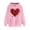 Pink, variant on V-Day Love Print Pullover Hoodie for Women's Printed Off Shoulder Sleeves Long Sleeved Hooded Sweatshirt Pink XL