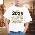 thumbnail image 3 of Gerichy Girls Graphic Print Summer Short T-Shirts for Girls 2025 Happy New Year Cartoon Printed Round Neck Short Sleeve Tops, 3 of 5