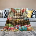 thumbnail image 2 of Shiartex  Easter Blanket, Easter Decorations for Home Throw Blankets, Easter Bunny Tulip Eggs Decor Indoor, Happy Easter Holiday Soft Blanket, Easter Gifts for Him Her White, 2 of 6