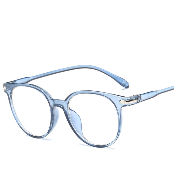 Anti azul radiación Retro transparente marco redondo óptico mujeres hombres gafas marco