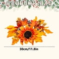 thumbnail image 2 of Fall Maple Leaves Candle Rings Wreath,Artificial Sunflower Berries Candle Holders,Fall Small Candle Wreath Rings for Farmhouse Fall Thanksgiving Halloween Wedding Centerpiece Table Décor, 2 of 8