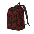thumbnail image 1 of Disketp Rose print Canvas Backpack Lightweight Travel Daypack Student Rucksack Laptop Backpack-Medium, 1 of 5