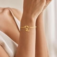 thumbnail image 3 of Turandoss Bridesmaid Gifts Tie The Knot Bridesmaid Bracelet With Initial A Bridesmaids Proposal Gifts for Wedding Matron Maid Of Honor Gift Gold Plated Heart Knot Charm Bracelets for Women Jewelry, 3 of 9