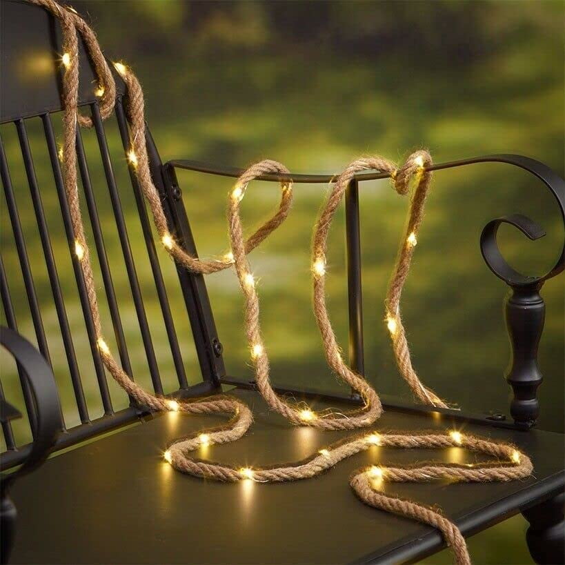 Solar Fairy Lights Rope 500 Cm Ip65 Sisal Star Illuminated Lamp Garden Light With 100 Leds Warm White 30 K For Decoration Outdoor Garden Patio Balcony Walmart Com