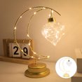 thumbnail image 1 of Luces decorativas navideñas de hierro con forma de luna, adornos para interiores, luz de noche, luces estilo regalo de cumpleaños, tamaño compacto, material duradero, 1 of 6