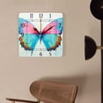 thumbnail image 4 of 14 Inch Wall Clock Battery Operated Square Clock Decorative for Office, Kitchen, Outdoor, Living Room，Tropical Butterfly Elegant Design, 4 of 4
