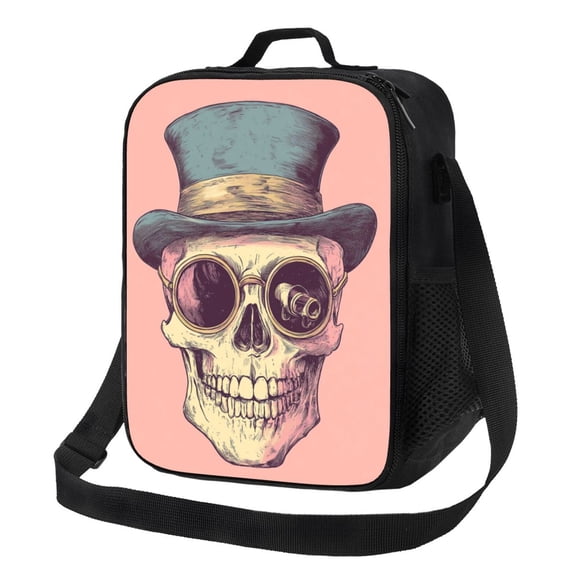 Cartoon Skul Lunch Bag Reusable Lunch Box Insulated Tote Bag with Adjustable Shoulder Strap