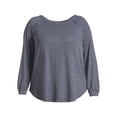 thumbnail image 5 of Terra & Sky Women's Plus Size Ruffle Top with Long Raglan Sleeves, 5 of 5