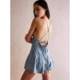 thumbnail image 4 of Womens Denim Jumpsuit Shorts Overall Loose Fit Casual Romper Streetwear Summer One-Piece Outfit Light Blue M, 4 of 7