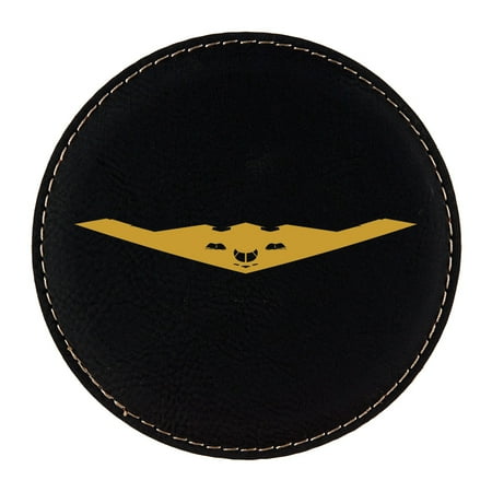 

B-2 Spirit Coaster Laser Engraved Leatherette - Round Coasters - Many Colors - Single / Coasters Sets - b2 stealth bomber heavy strategic bomber