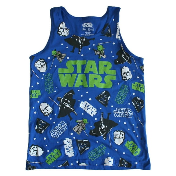 Star Wars Multi-Graphic Men's Blue Tank Top Size XS