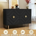 thumbnail image 3 of CBJCBJ 48" Modern Accent Sideboard, Buffet Cabinet with 4 Doors & Shelves, Credenza for Living Room Storage,Black, 3 of 10