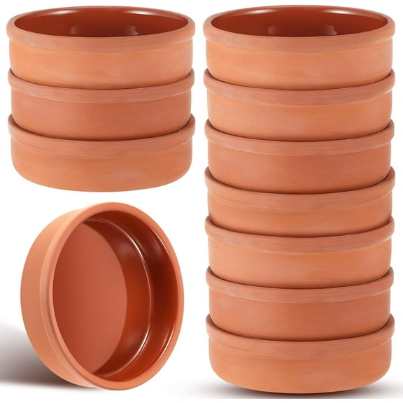 10 Pcs Mexican Clay Cookware Set 5 x 1.3 Inch Clay Pot for Cooking Cinco De Mayo Cazuela Dishes Bowls Plates Terracotta Mexican Pottery Cookware for Bakingcooking Cazuelas Cocina Mexicana