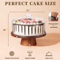thumbnail image 2 of Soporte de madera para tartas con tapa, soporte para tartas de acacia con cúpula de vidrio, soporte de postre versátil de 11 pulgadas con fuerte pedestal magnético, soporte para tartas, 2 of 7