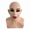 thumbnail image 1 of Casco de látex realista para cosplay femenino. Disfraz novedoso para Halloween y fiestas de disfraces. Casco completo de látex., 1 of 8