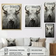 thumbnail image 4 of Designart "Minimalistic Grey Yak Art" Yaks Floater Framed Canvas Art Print, 4 of 5