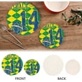 thumbnail image 3 of SKYSONIC 2 pcs Brazil Football Showtime Pot Holders Trivets, Heat Resistant Trivets,Unique Coccer Game Cotton Thread Weave Mats for Hot Pads Pans Pot Bowl Teapot, 3 of 7