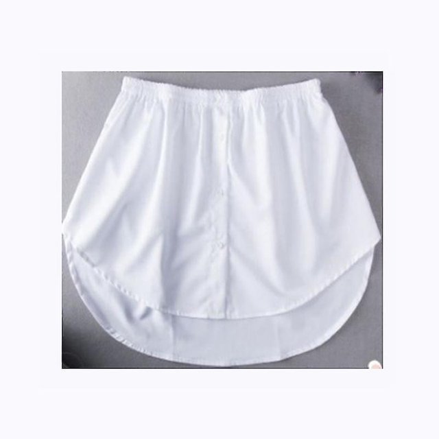Solid Shirt Extenders Adjustable Layering Fake Tops Lower Sweep Hem With Elastic Waist3XL