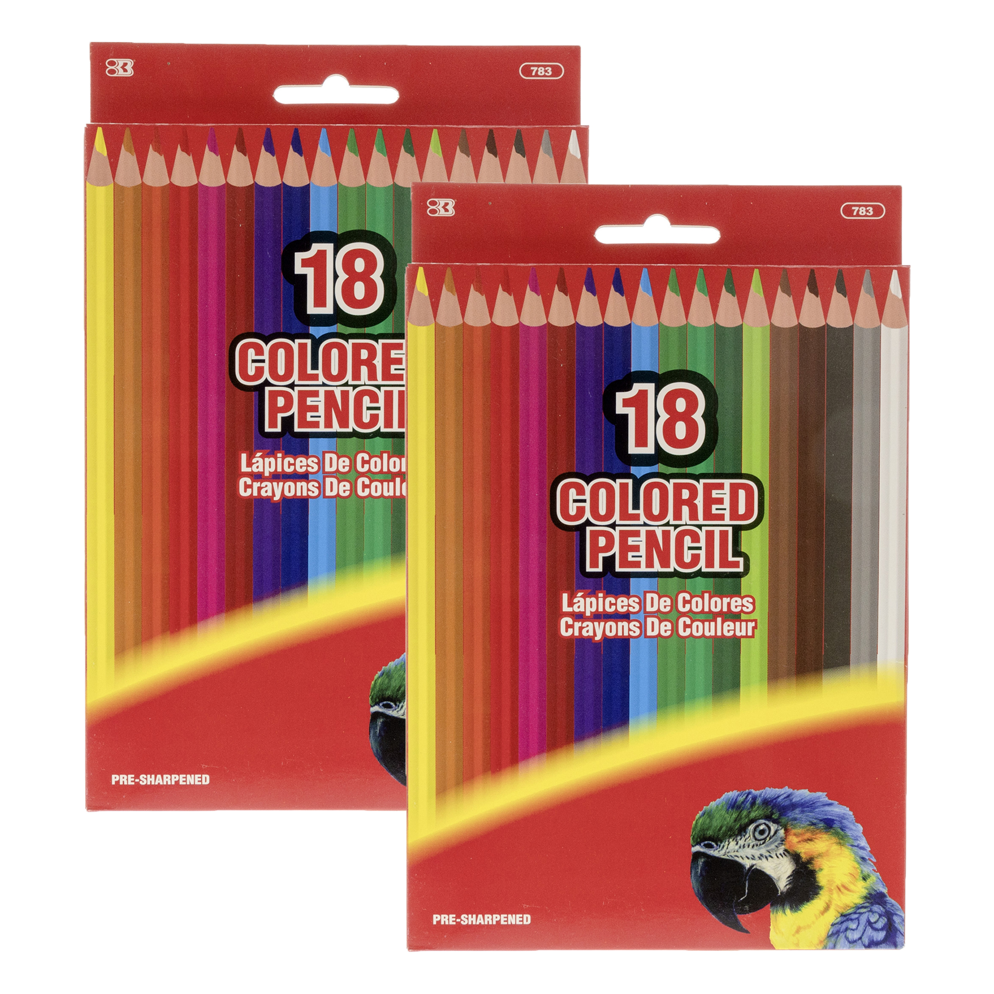 BAZIC 18 Colored Pencils, Set for Art Drawing Sketching, 2Packs
