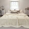 thumbnail image 1 of Modenna Chunky Knit Blanket Throws Chenille Throw Blanket, Beige, 40"x 80", 1 of 8