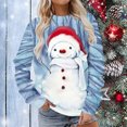 thumbnail image 1 of Chandail en Molleton de Noël pour Femmes 2023 Manches Longues Décontracté Impression de Noël Col Rond Chandail Tunique en Liquidation, 1 of 6