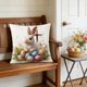 thumbnail image 5 of Funda de cojín de lino con estampado de conejo y huevo de Pascua | Funda de cojín decorativa de 45 x 45 cm para sofá, dormitorio | Decoración de Pascua para el hogar, 5 of 6