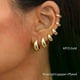 thumbnail image 2 of 6pcs Set Chic Glossy Gold Plated Copper Metal Oval Huggie Hoop Earrings Set for Women Teens Daily Match Stackable Hoops Jewelry, 2 of 5