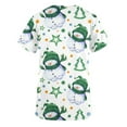 thumbnail image 3 of Midsumdr Womens Scrub Tops Plus Size Tops Holiday Christmas Snow Printed V Neck Shirt Nursing Blouse Tops with Pockets on Clearance, 3 of 3