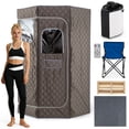 thumbnail image 1 of Gymax 3L Portable Steam Sauna Fast-Heat Pentagon Large-Size Sauna Box Remote Control Gray, 1 of 10
