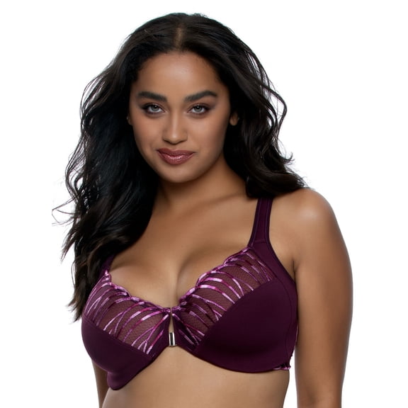 Paramour by Felina | Angie Front Close Minimizer Bra (Aubergine Ombre, 32C)