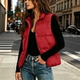 thumbnail image 3 of cocolona Puffer Vest for Women Stand Collar Zipper Snap Sleeveless Jacket Casual LightWeight Winter Warm Outerwear, 3 of 7