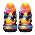thumbnail image 5 of XYZCANDO Anti-Slip Automotive Seat Protector Cover SUV Truck Sedan, Elastic Soft Car Seat Covers 2pc Polyester Tropical Sunset View, 5 of 10