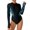 Black, variant on VBVC Rash Guard for Women Long Sleeve Sun Protection Surfing Bathing Suit One Piece Sport Swimsuit Tummy Control Zipper Front Swimwear