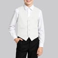 thumbnail image 2 of Odeerbi Toddler Boys Suit Vest V Neck Button Waistcoat with 3 Pockets Formal Dress Vest for Wedding Party, 2 of 9