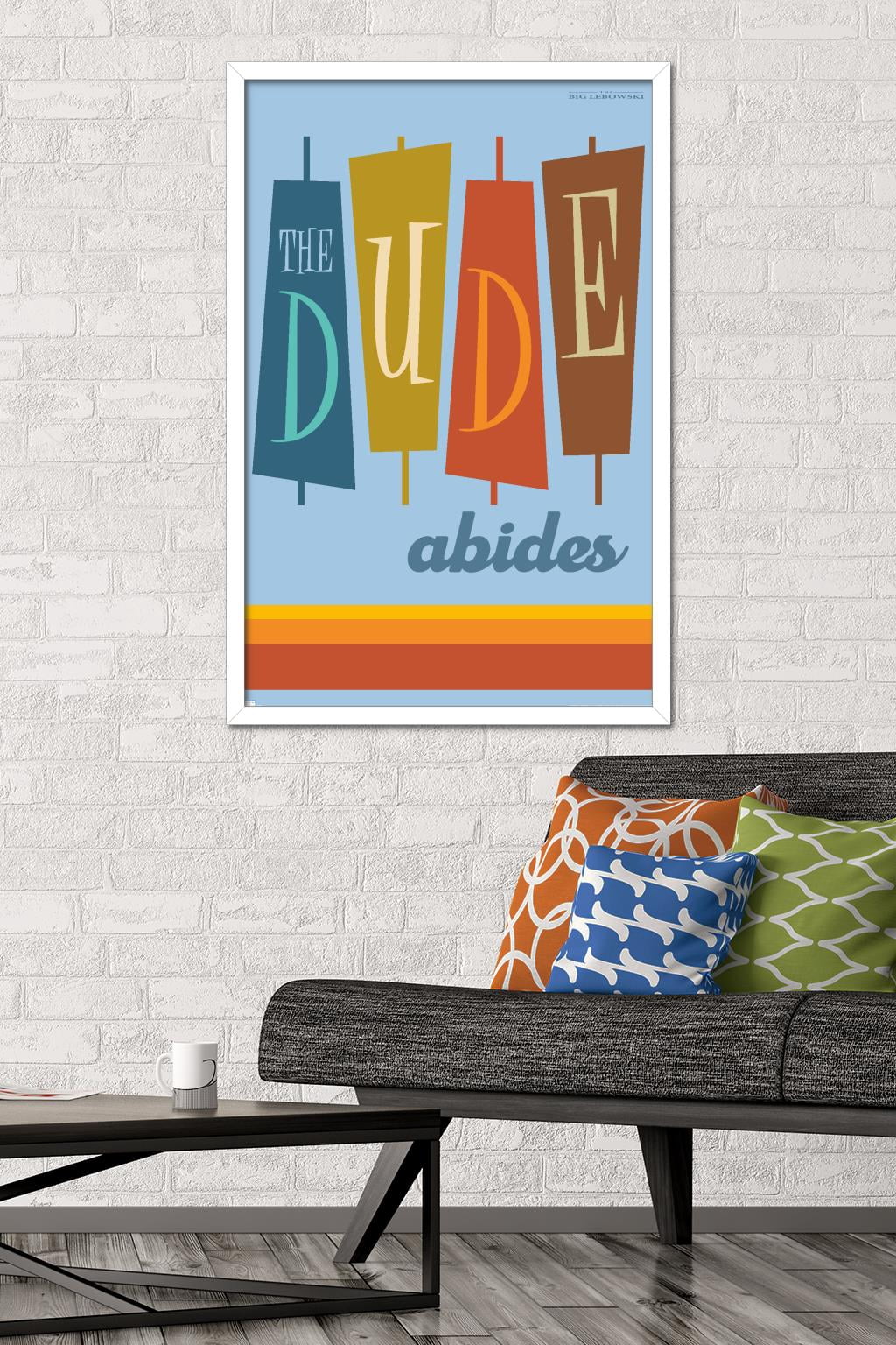 The Big Lebowski - The Dude Abides Wall Poster, 22.375" x 34", Framed