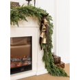 thumbnail image 2 of Huchen 9FT Artificial Cedar Garlands, Real Touch Winter Pine Garland, Green Artificial Greenery Garland for Table, Mantle, Wall, Indoor, Outdoor Christmas Decorations (Gradient Green), 2 of 18