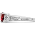 thumbnail image 4 of Sterling Silver Rhodium Plated Diamond And Garnet Heart Ring (Size 7) Made In India qr4634ga-7, 4 of 5