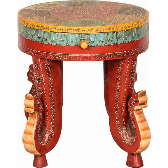Three leg painted end table